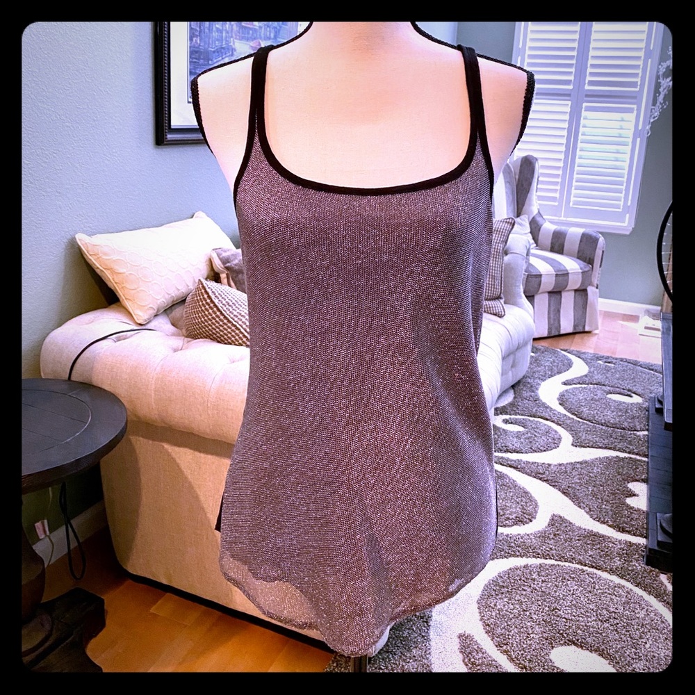 Armani Exchange Silver Mesh Tank Top.